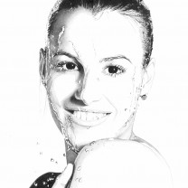 Tanja Cagnotto | disegno bianco e nero matita A4 2015 | Collezione Personalità dell'Alto Adige disegnate